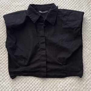 🖤 Zara Cropped Button-Front Sleeveless Top | Women’s Small